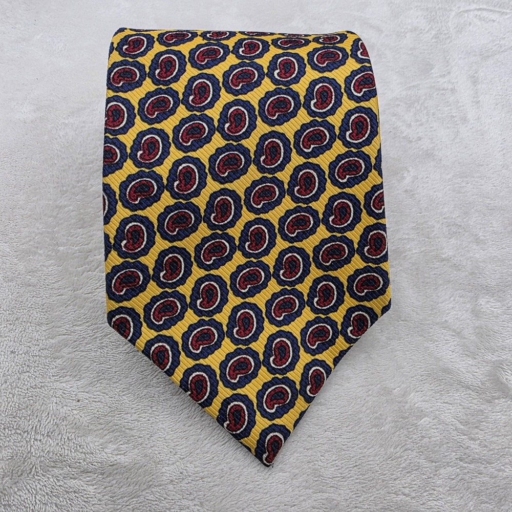 VINTAGE Trendsetter Kelly Mens Tie Yellow Red Blue Geometric‎ Qiana Neckwear 70s